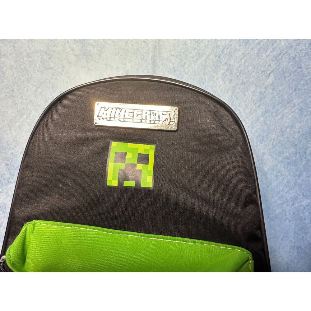 Minecraft Light Up 17" Creeper Backpack Flashing Lights TNT w/ Creeper Lunch Bag - Picture 17 of 17